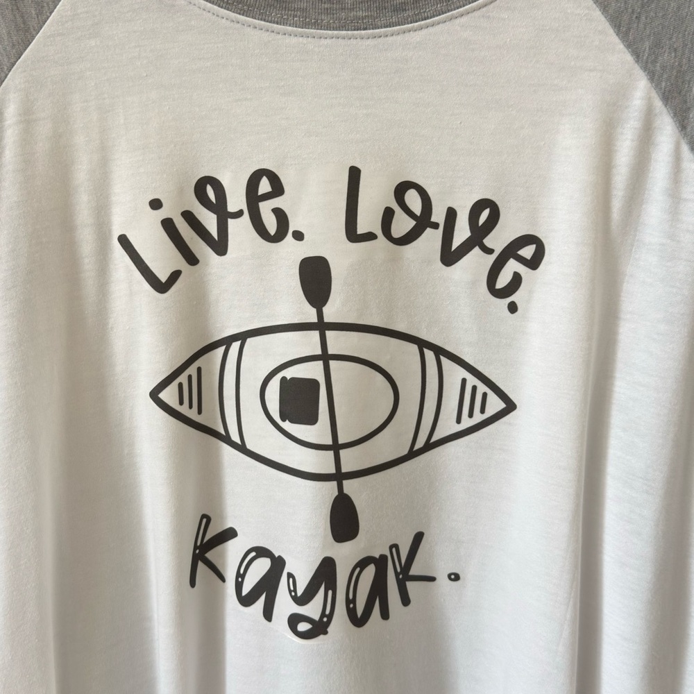 Live Love Kayak Raglan Shirt - Picture 2 of 6
